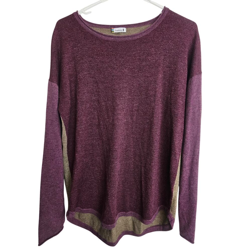 Smartwool Women Wool Blend Pullover Sweater Size L Gorpcore Outdoor Trail Hiking